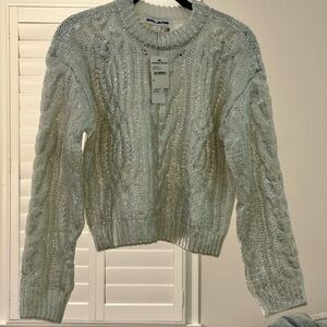 DKNY Women's White Cable Knit Sweater